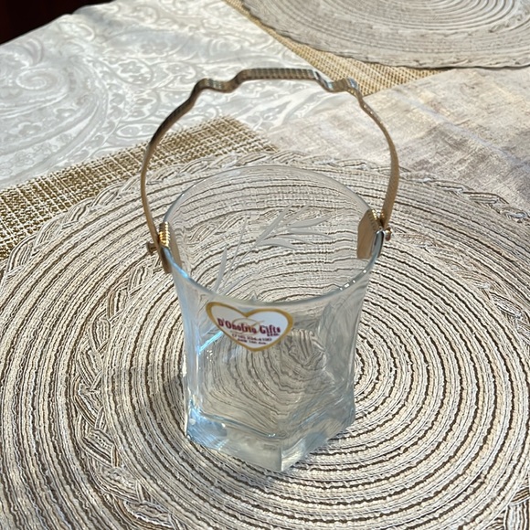 D’Onofrio Gifts Ltd. Glass Etched Container with Gold Handle - Picture 2 of 5
